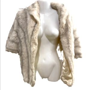 Vintage faux fur shawl stole wrap